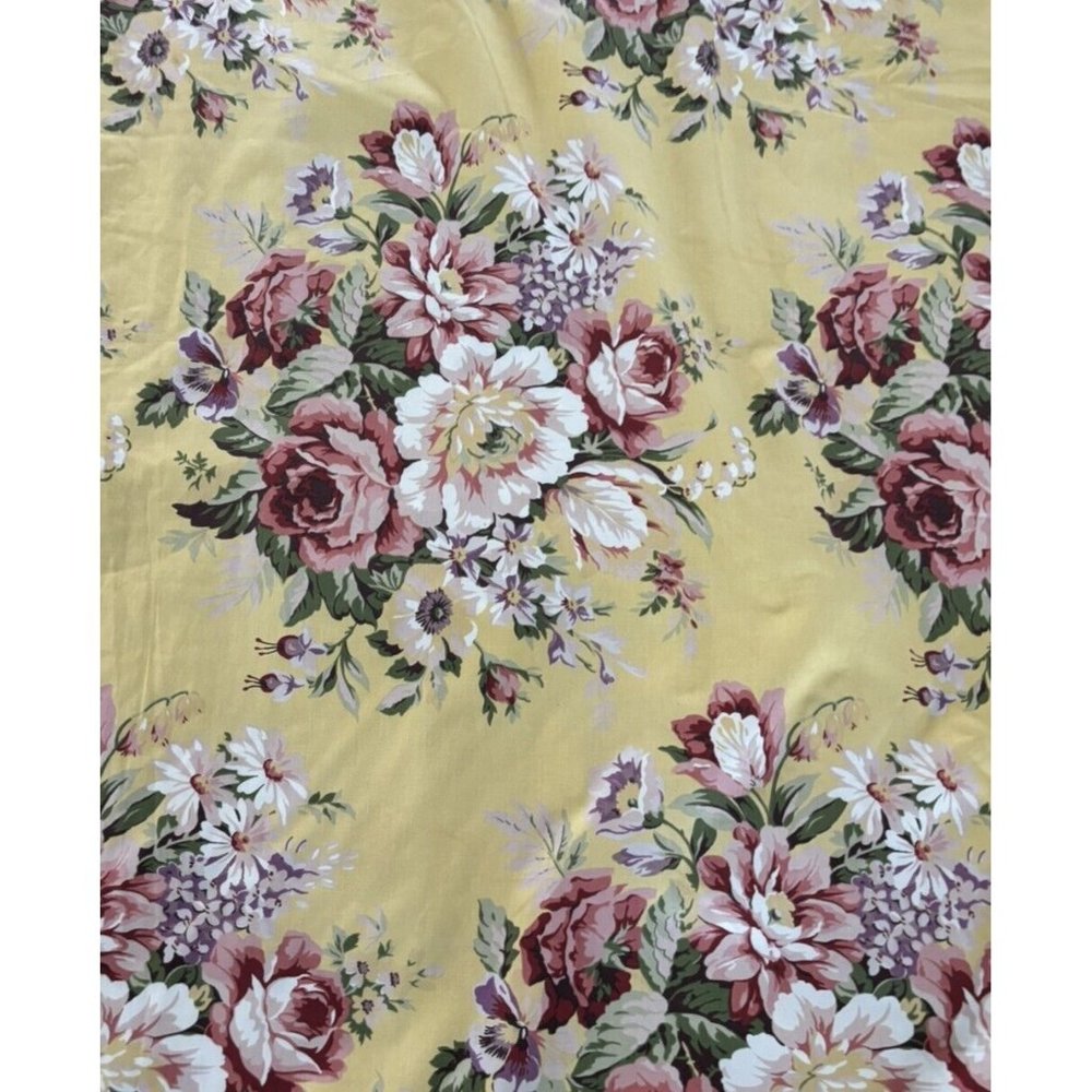 Ralph Lauren KING Sophie Brooke Duvet Yellow Floral Striped Comforter Cover USA